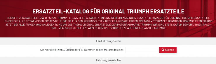 Original Triumph Motorräder Ersatzteilkatalog – www.triumph-teileshop.de – Triumph Motorrad Online Shop für Ersatzteile