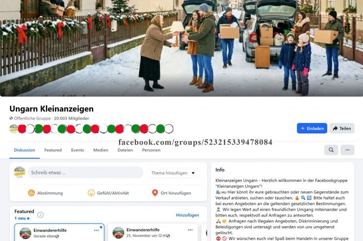 Ungarn Kleinanzeigen: Facebookgruppe in der Auswanderung auf Alltag trifft – kameradschaftlich, ehrlich, deutschsprachig.