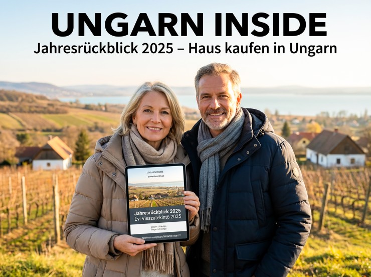 Kostenloses Booklet „Jahresrückblick 2025“ der Facebook-Gruppe Haus kaufen in Ungarn – Ingatlan piac
