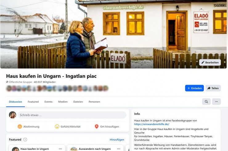 Über 40.000 Mitglieder: Facebook-Gruppe „Haus kaufen in Ungarn – Ingatlan piac“ wird zentrale Anlaufstelle für Auswanderer